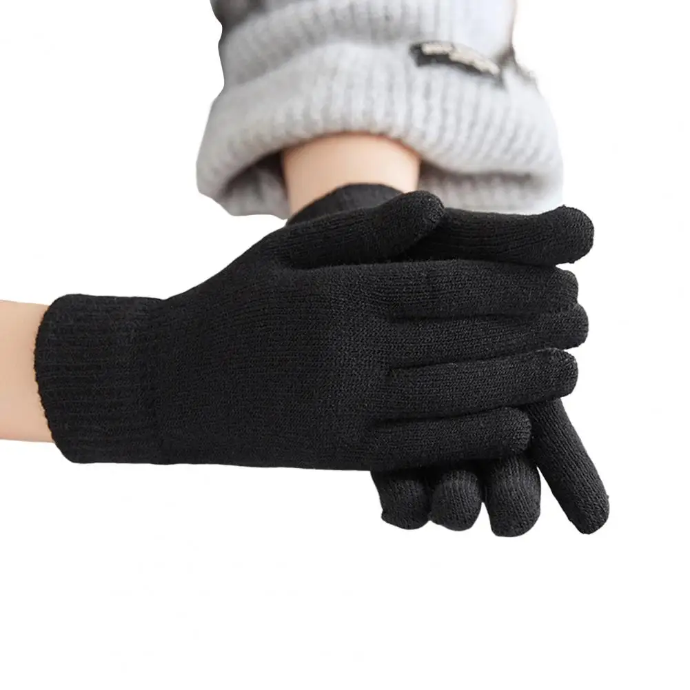 Gants tricotés pour femmes, gants de cyclisme épais et chauds avec poignets coupe-vent, course à pied pour femmes