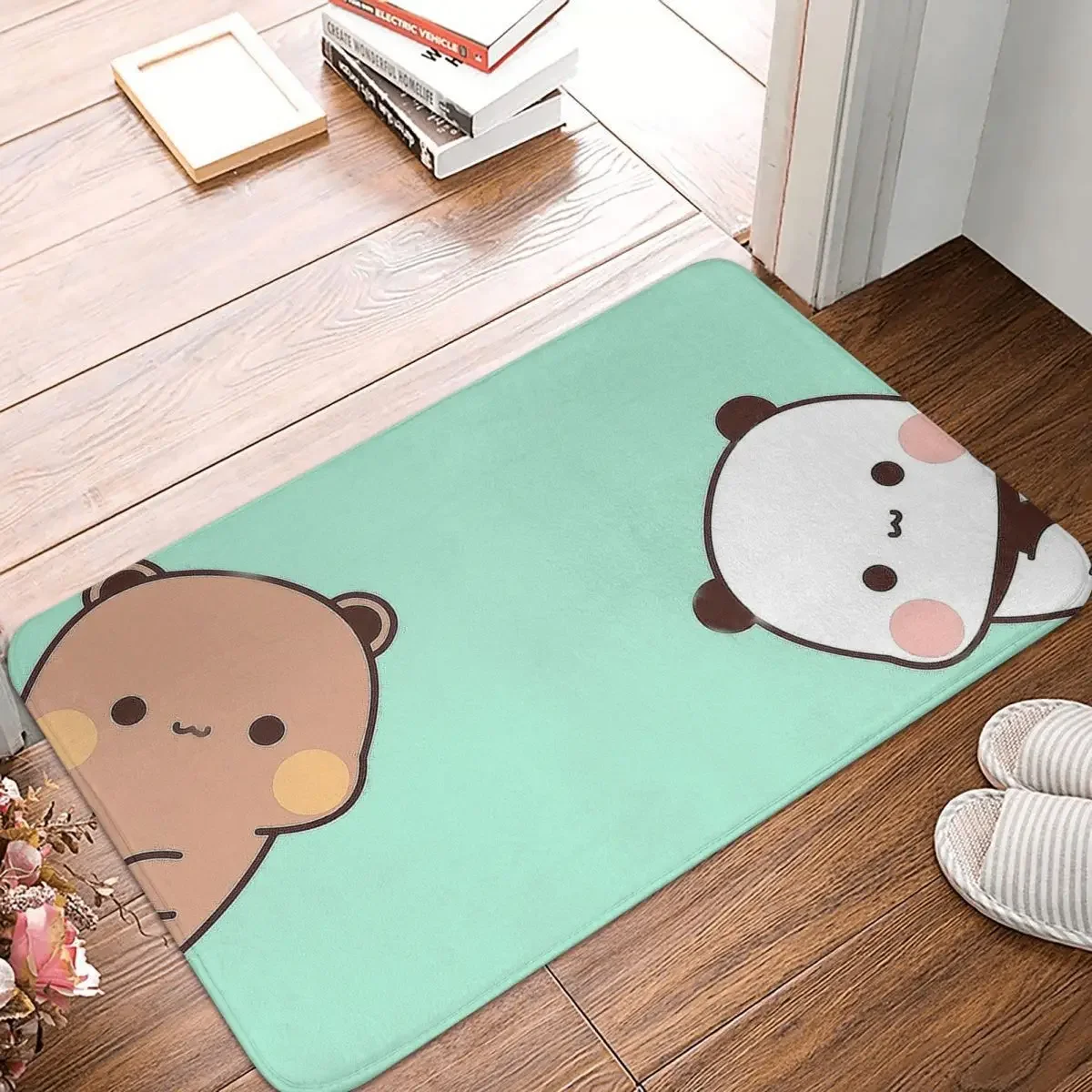 Panda Bear Bubu Dudu Printed Entrance Doormat Home Bathroom Bedroom Floor Mat Small Size Anti-slip Carpet Home Decoration