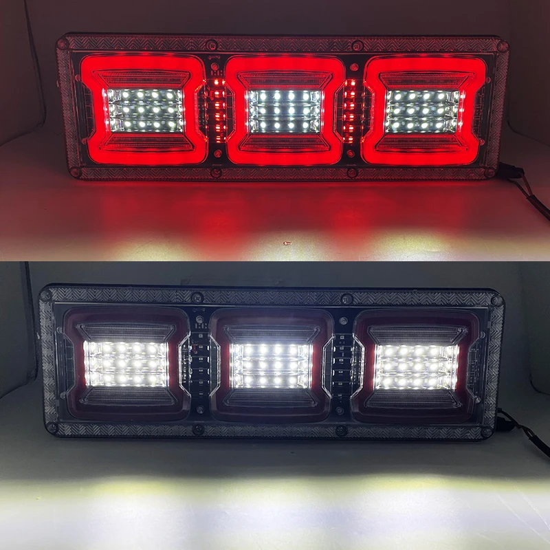 Enquêter arrière LED dynamique pour camion, feu stop, clignotant, feu arrière, remorque, camionnette, bateau, montres, caravane, bus, camion, UTV,