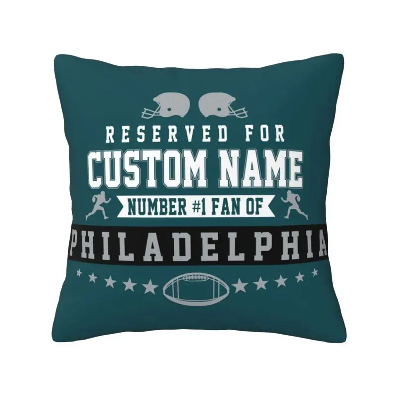 Custom Philadelphia Name & Number Football Personalized Pillowcase, Football Gifts for Football Fan Son Grandson Friend Coworker