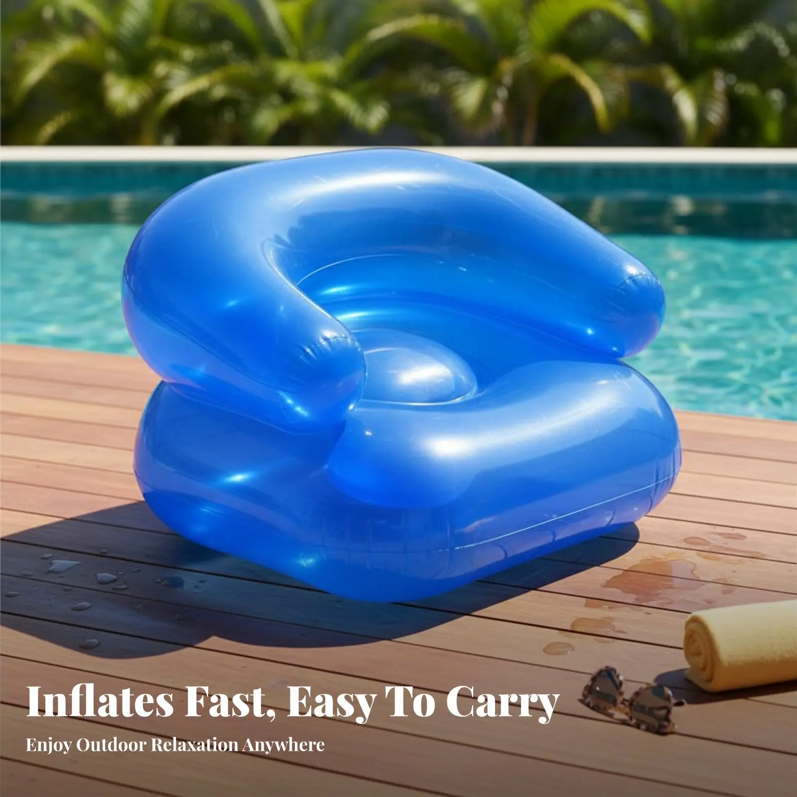 

Inflatable Air Lounger Chair, Blow Up Sofa, Lightweight Portable Couch for Children, Adults, Home