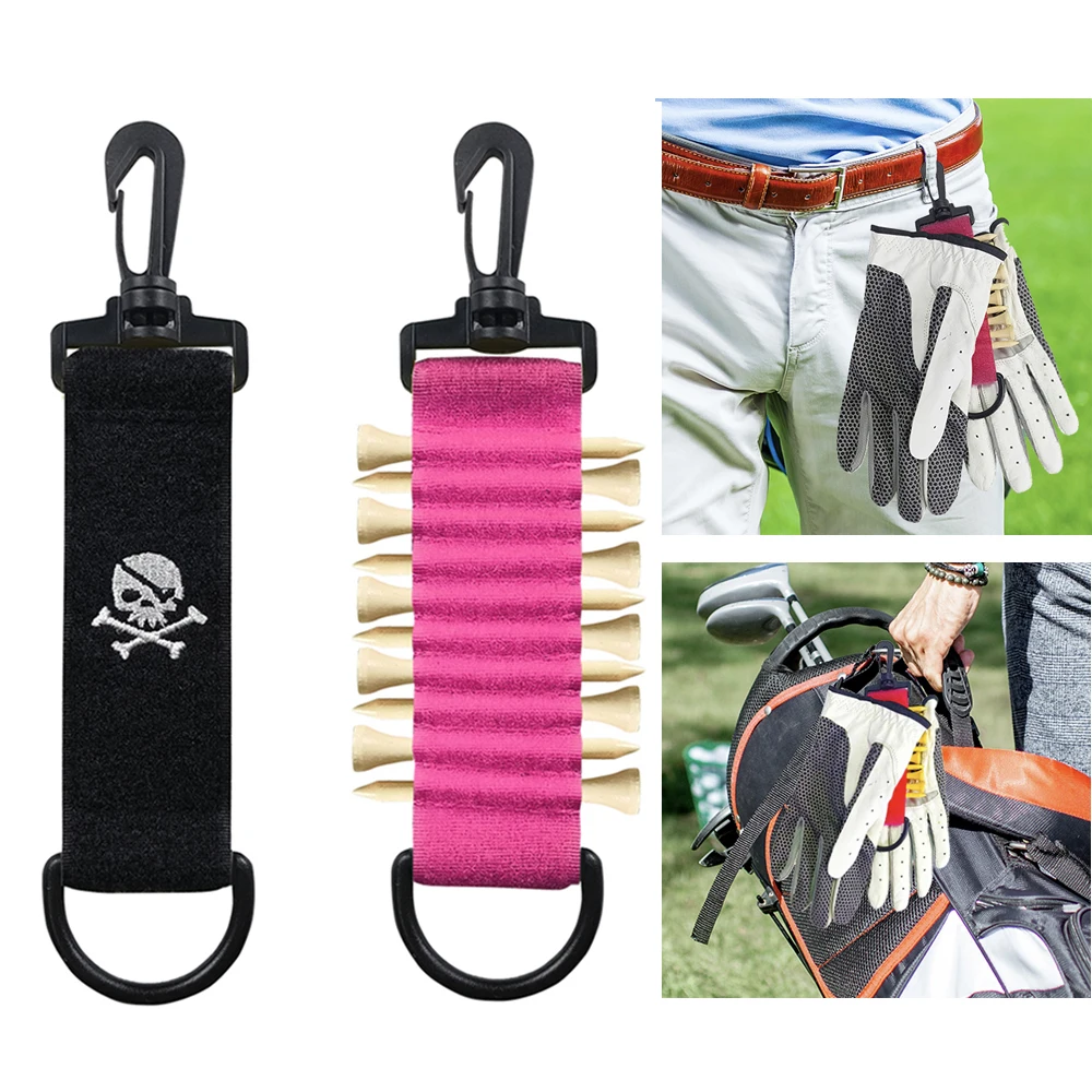 Golf Hang Gloves Magic Tape Double Sided Golf Tee Holder Clip Outdoor Portable Hanging Can Be Hung On The Ball Bag Or Pants