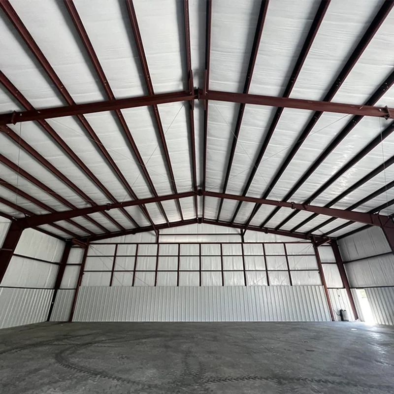 Aangepaste geprefabriceerde huisbouwconstructie Stalen frame Hangar schuur Stalen structuurmagazijn