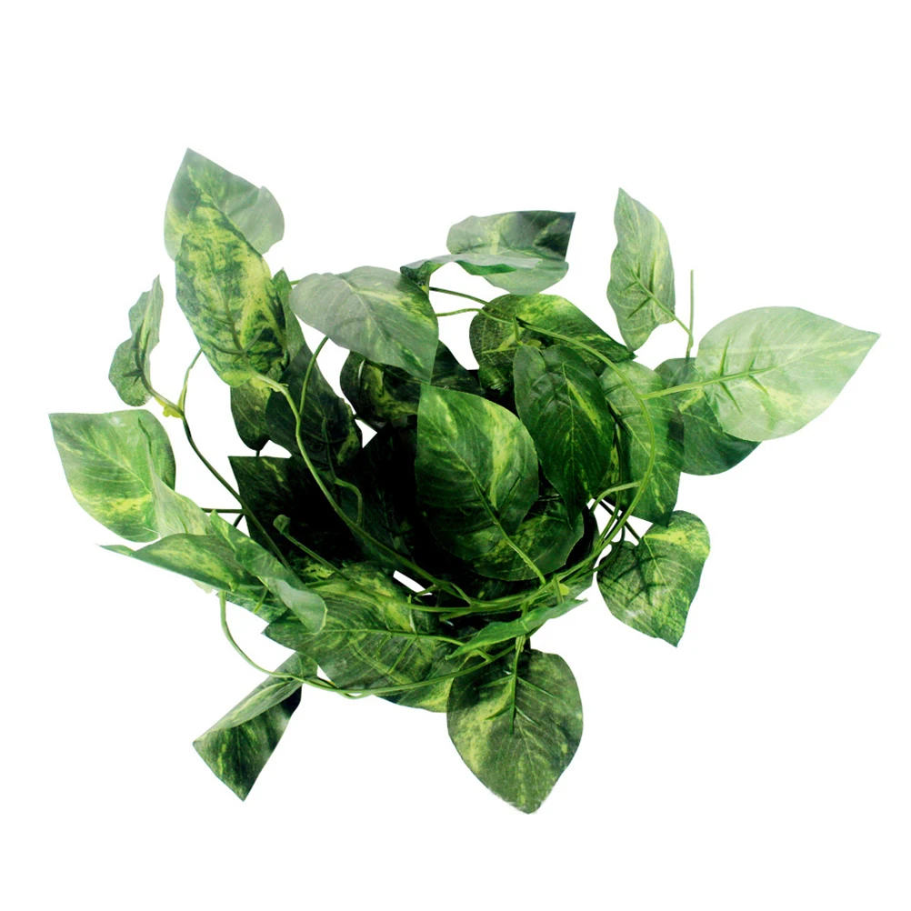 

Grape Leaf Decoration 250cm Long Artificial Vine for Reptile Terrarium Box Decor Lifelike Pet Plant Container Vines