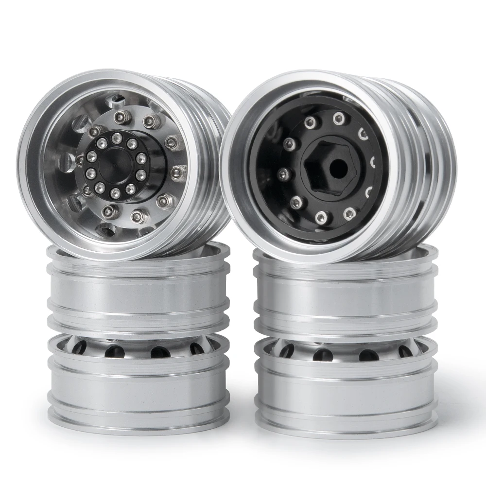 AXSPEED Aluminium Voor Achter Velg Hubs voor 1/14 Tamiya Truck Tractor Trailer Cargo Autobanden Upgrade Onderdelen
