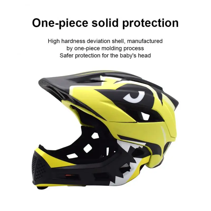 Lightweight Sports Sweat Absorption Full Face Helmet Cartoon Riding Helmet 360° Adjustment Sports Protective Gear