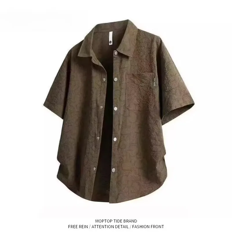 New Chinese Style Men's Short Sleeve Linen Shirt Summer Thin Casual Breathable Cotton Linen Shoulder Drop Casual Outerwear