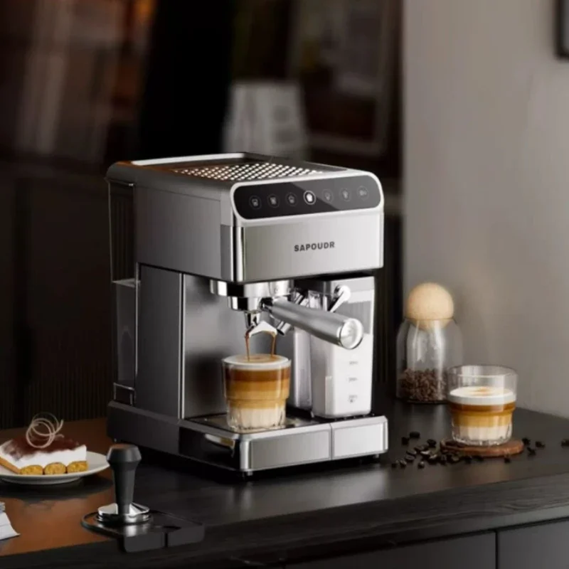 ماكينة قهوة اسبريسو منزلية شبه أوتوماتيكية ماكينة إسبريسو مزبد الحليب 20 بار ماكينة قهوة بخلاصة الضغط العالي