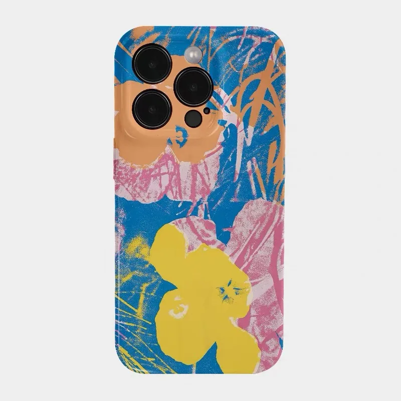 

Blue Graffiti, Yellow Flowers Phone Case for IPHONE 17 Air 16E 15 PROMAX 14 Plus 13 12 MINI 11 PRO 16Plus XR Acrylic Phone Cover