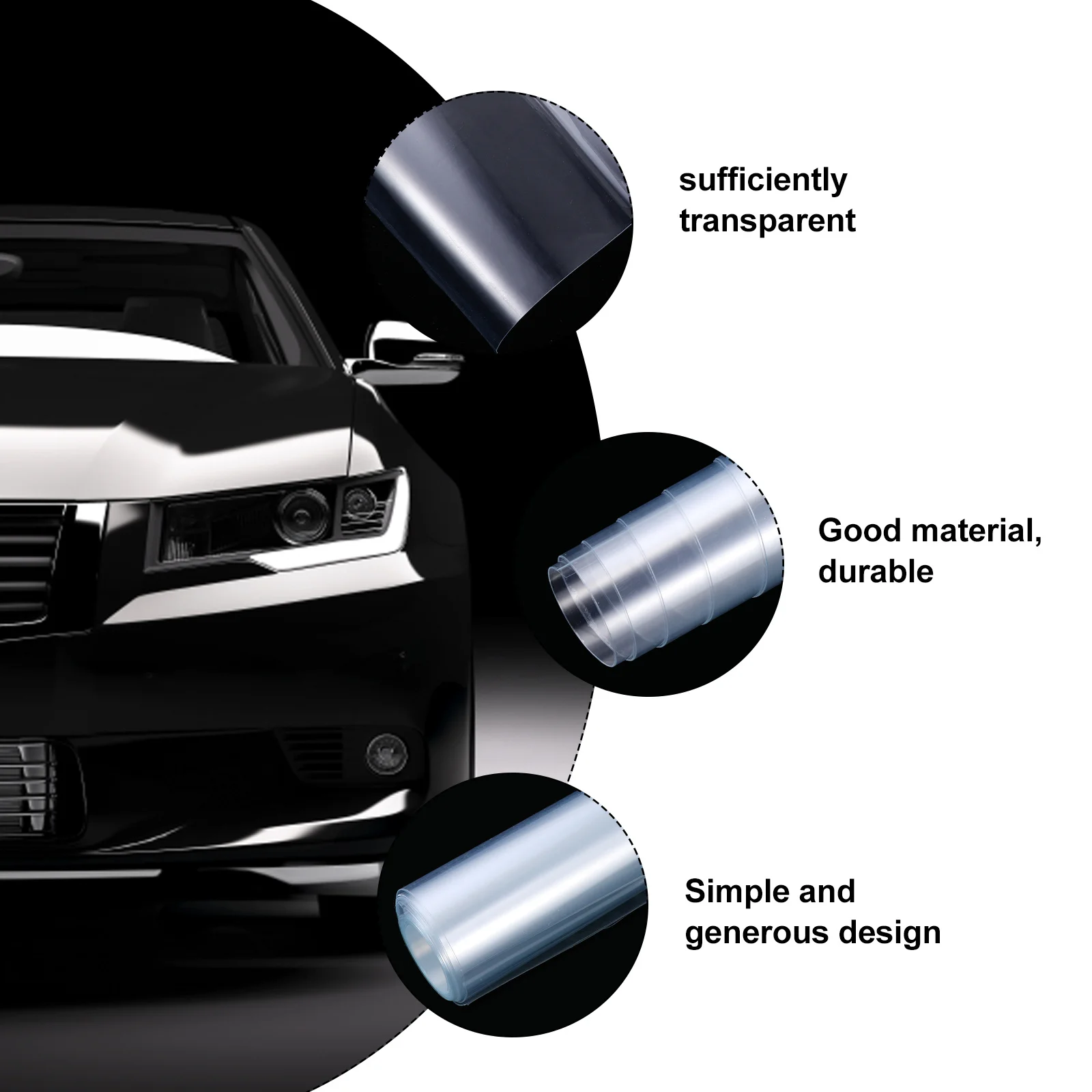 1 set Car Paint Protection Film Clear Transparent Bumper Hood Wrap Anti Scratch Dust Acid Resistant Super Viscosity Adhesive No