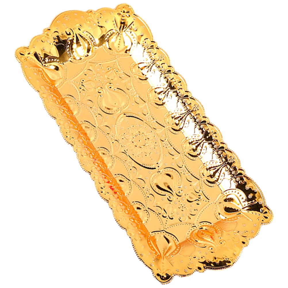 

Golden Fruit Metal Rectangle Storage Metal Fruit Serving Tray Serving Plate Luxury Home Kitchen Hotel Use Durability Excellence