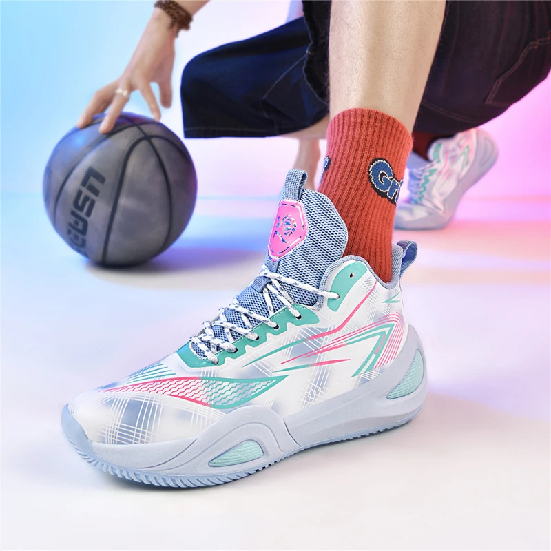 

Осенние новые стильные противоскользящие и износостойкие баскетбольные кроссовки, мужские и женские дышащие спортивные кроссовки с потертостями