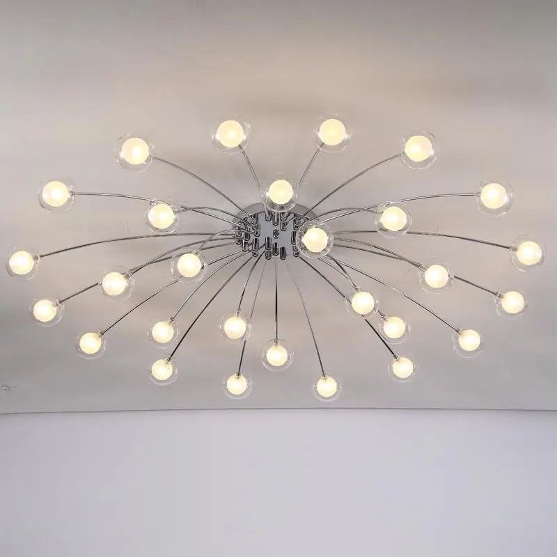 

Modern Glass Ball LED Chandelier Creative Glass Chrome Molecular Chandelier Lighting for Bedroom Kitchen Living Room