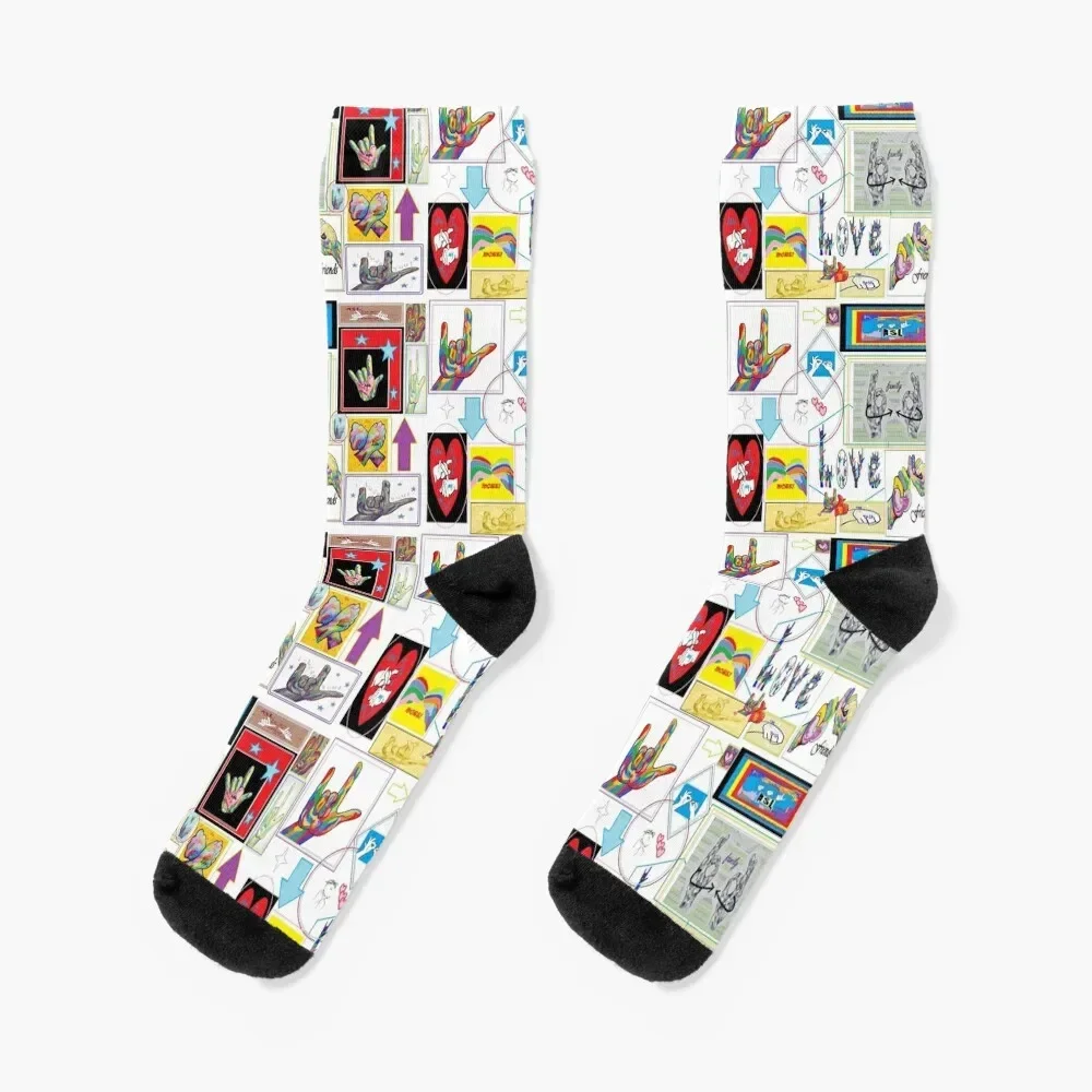 

ASL Art Medley Socks kawaii short with print Men Socks Women's