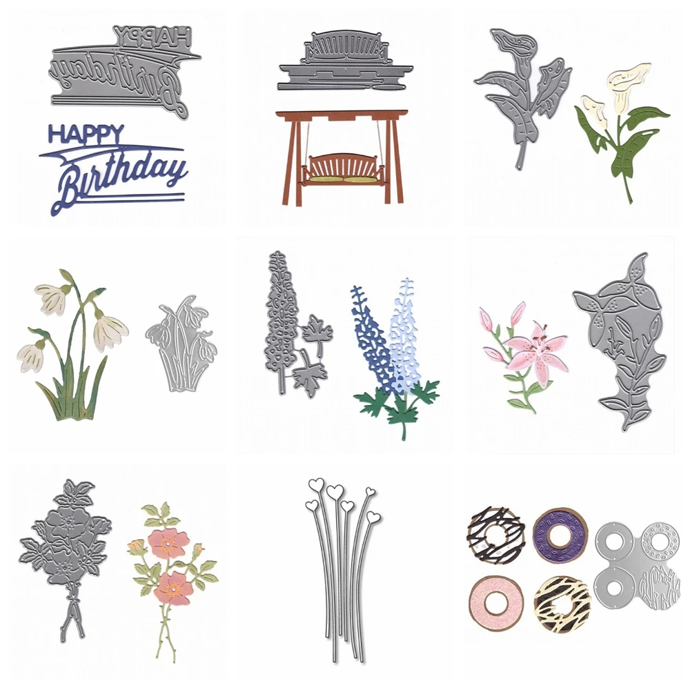 Lilien Lavendel Calla Lilie Hyazinthe Blumen schneiden stirbt für DIY Scrap booking Album Karte machen Dekoration Papier Handwerk Metall sterben