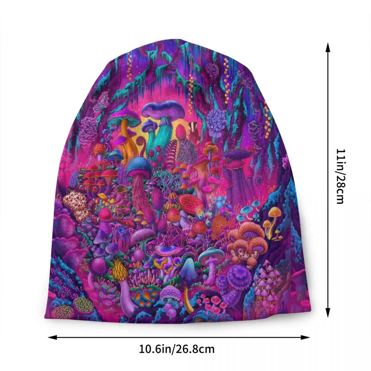 Psychedelic Trippy Magic Rainbow Mushroom Mysterious Boho Beanie Cap Bonnet Femme Knitting Hats Ski Skullies Beanies Hats