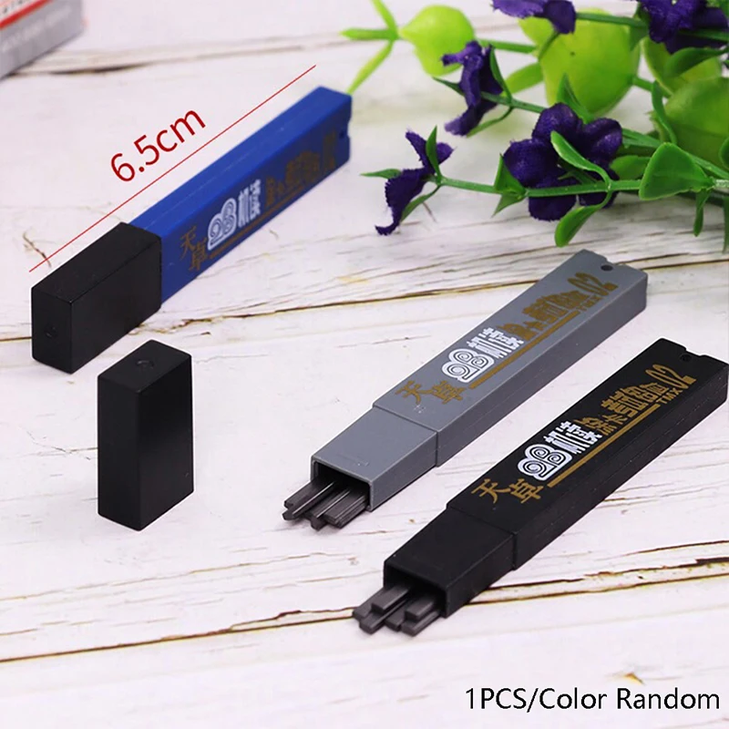New-1Pc 2B Thick Flat Head Mechanical Pencil With Refills For Drawing Office And School Automatic Writing Mechanical Pencil