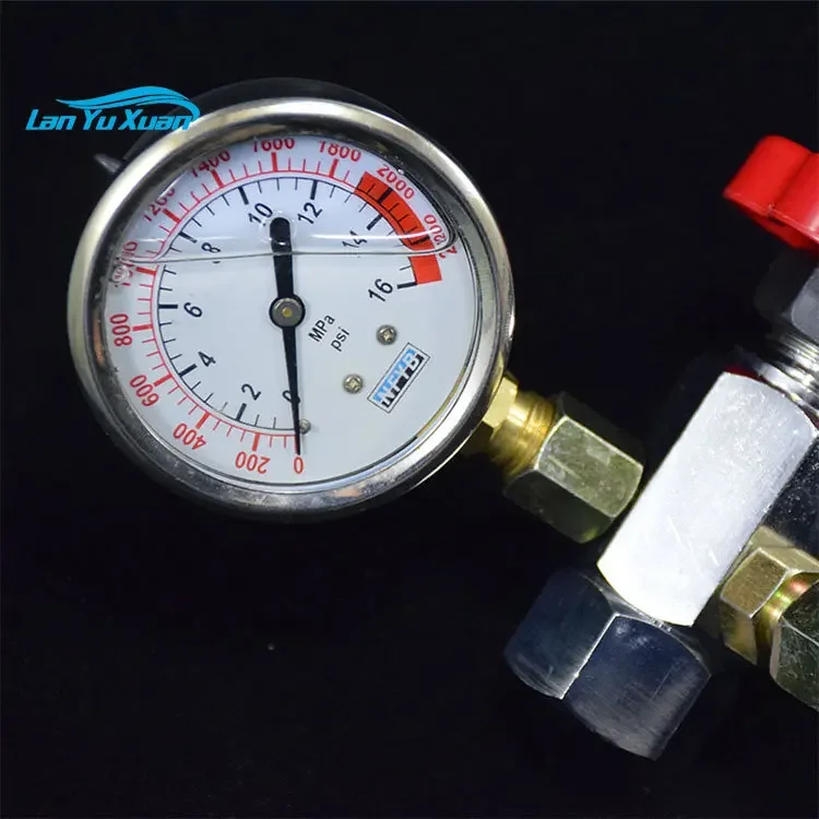 Hydraulic Accumulator Charging Shearing Machine Inflation Tool Nitrogen Charging Tools Shockproof Return Cylinder Pressure Gauge