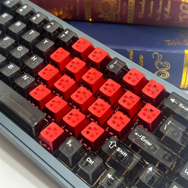 Falling Cherry Metal Keycaps Custom CNC Aluminum Hollow Cherry Key Caps Cute Cartoon Anime Point Key Caps for MX Switch Gamers