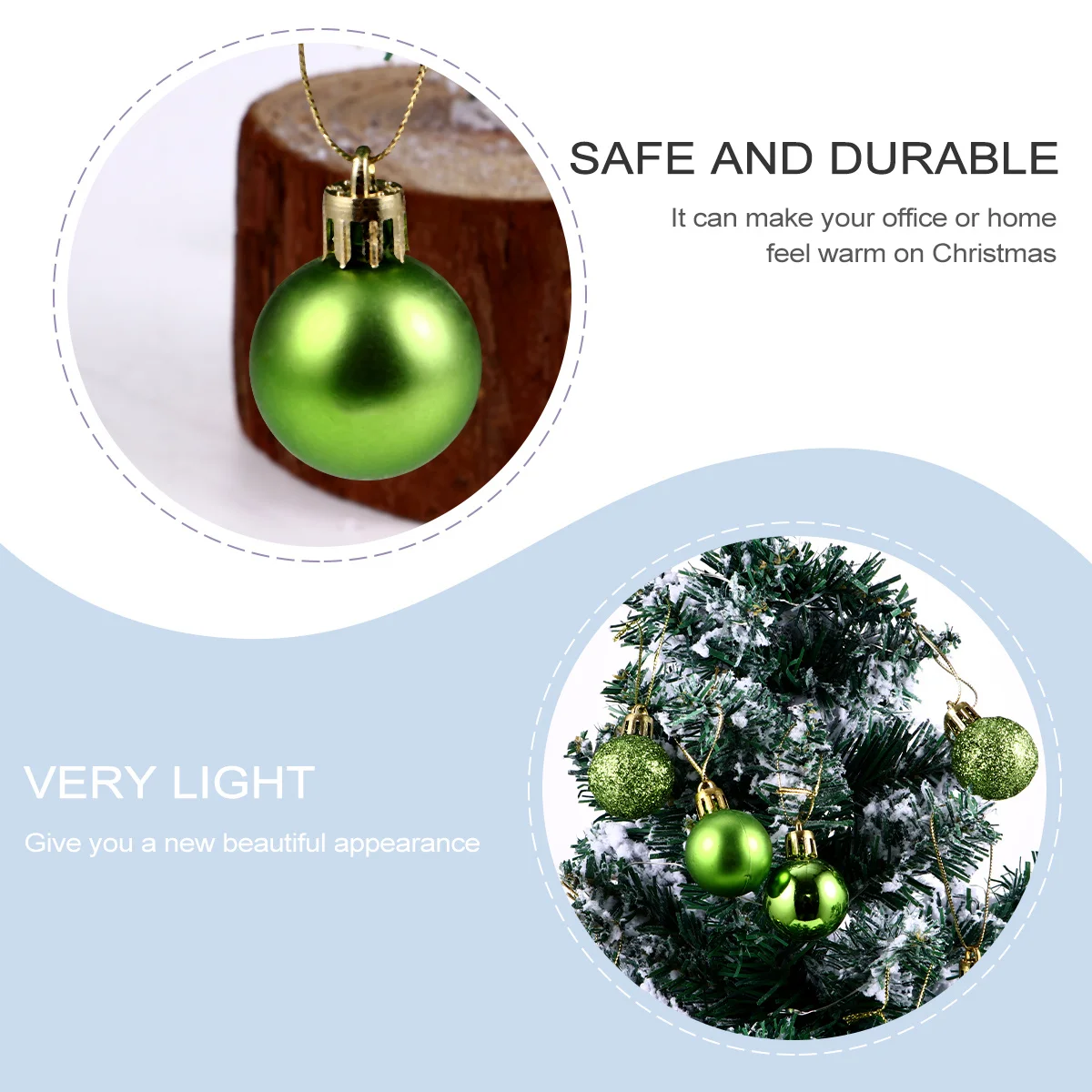 

48Pcs Christmas Ball Ornaments Compact Storage Box Included Xmas Tree Hanging Decor for Home Office Cafe Mall Party Decorative