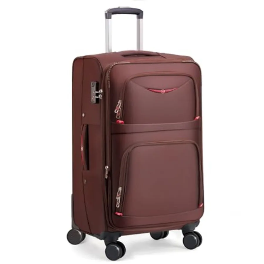 Softside Expandable Luggage with 4 Spinner Wheels, Durable Checked-Luggage Suitcase