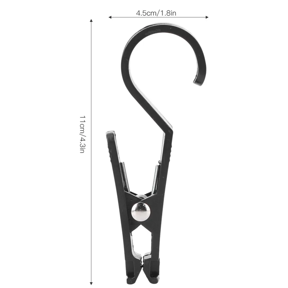 10 Pcs Plastic Multipurpose Hanging Clips Lightweight Black Marine Boat Rail Clips Storm Proof Lockable Camping Hooks - view 6