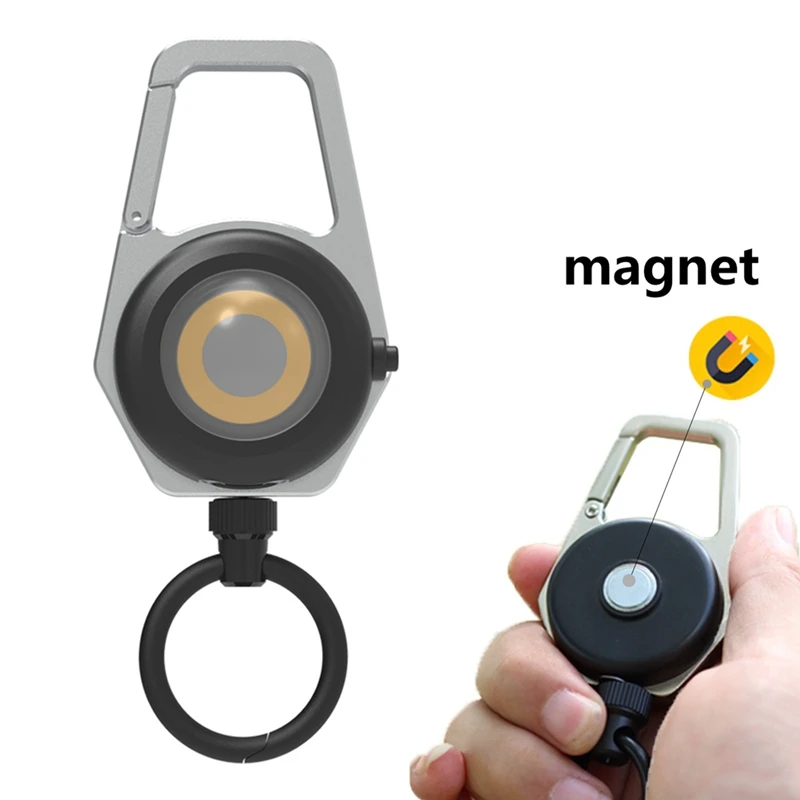 Multifunctional Mountaineering Fishing Easy-Pull Buckle Rechargeable Lighting Keychain With Light Magnetic