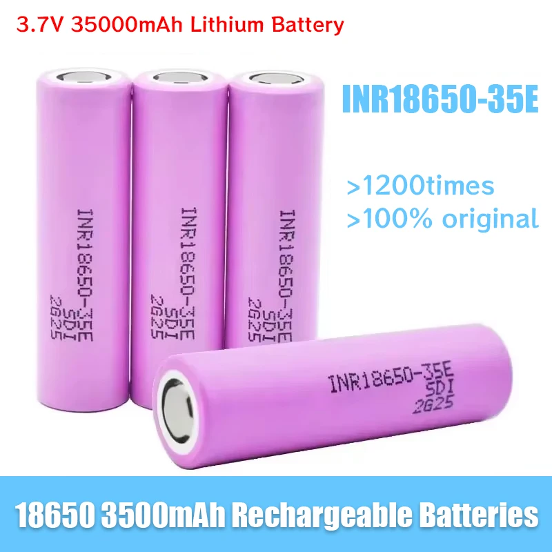 Original 3.7V 3500mAh 18650 Battery INR18650 35E 25A Discharge Lithium Rechargeable Batteries for Screwdriver Flashlight Toys RC