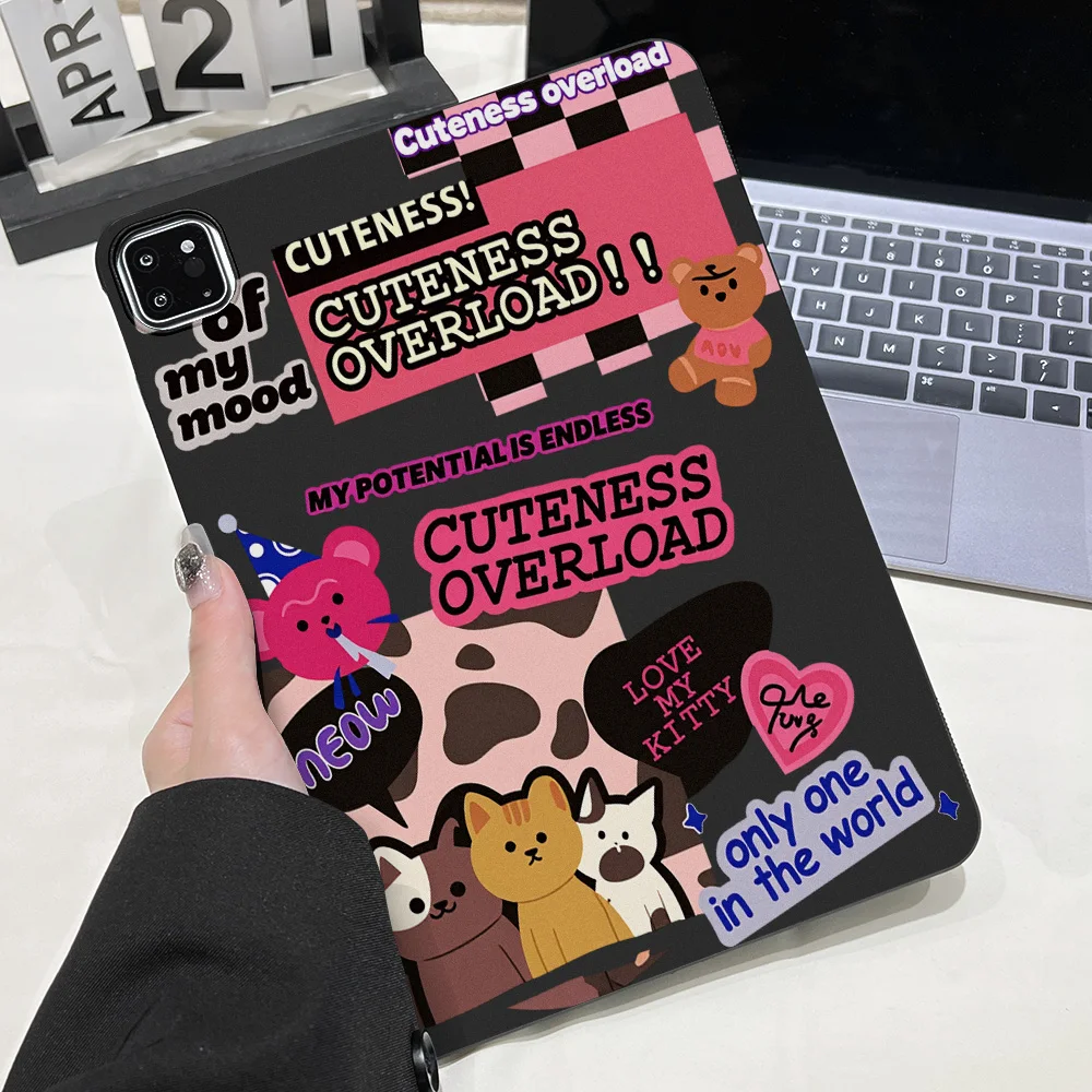 Cut Cartoon Cat Cases For iPad Pro 11 13 M5 M4 2025 2024 Pro 11 12.9 2021 2022 Case iPad 11th Gen 2025 10th Gen 2022 Soft Cover