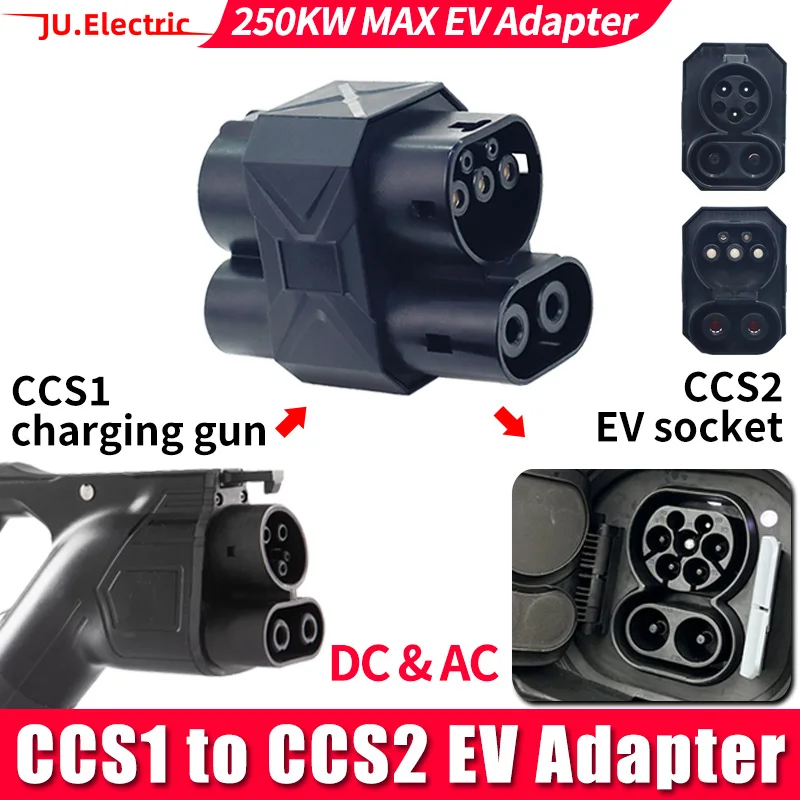 

CCS1 to CCS2 EV Adapter DC AC connector 250A DC Fast EV Charger European Electric car vehicle charger connector