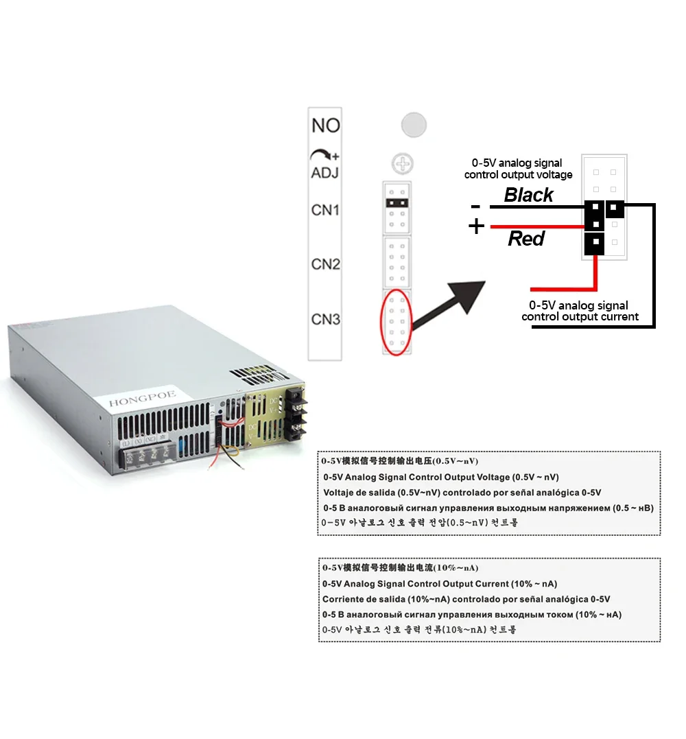 HONGPOE 1500W-8000W 150V Power Supply 0-150V Adjustable Power INPUT 220/380V 0-5V(0-10V) Analog Signal Control Output 150VDC