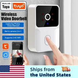 Tuya Smart Video Doorbell Camera 480PHD Wireless doorbell for Home Security, Night Vision, Voice Change, 2-Way Audio, Waterproof