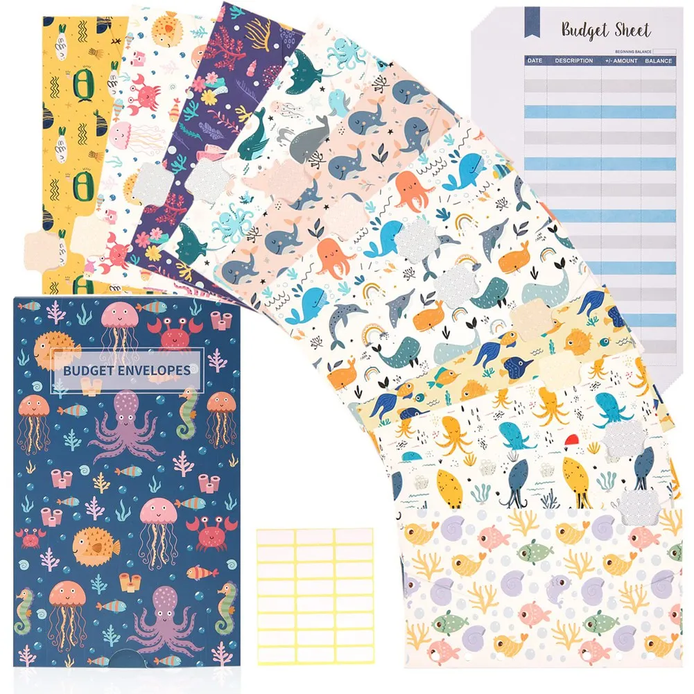 X12A-12 Patterns Budget Envelopes For A6 Binder Pockets Cash Envelope System,Budget Planner,Money Cash Envelope Wallet