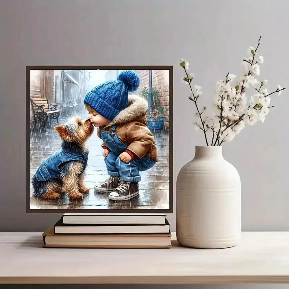 5D Diamond Painting Kits for Adults - Animal Dog, DIY Full Round Drill Gem Art, Home Wall Decor 11.8x11.8inch - view 4