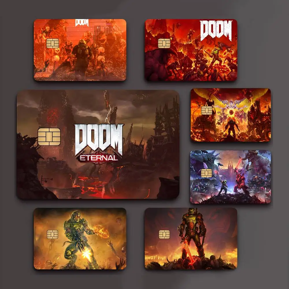 Brutal VIOLENT D-Doom Game Film Cover Sticker Case for Small Chip Credit Debit Card Front Side