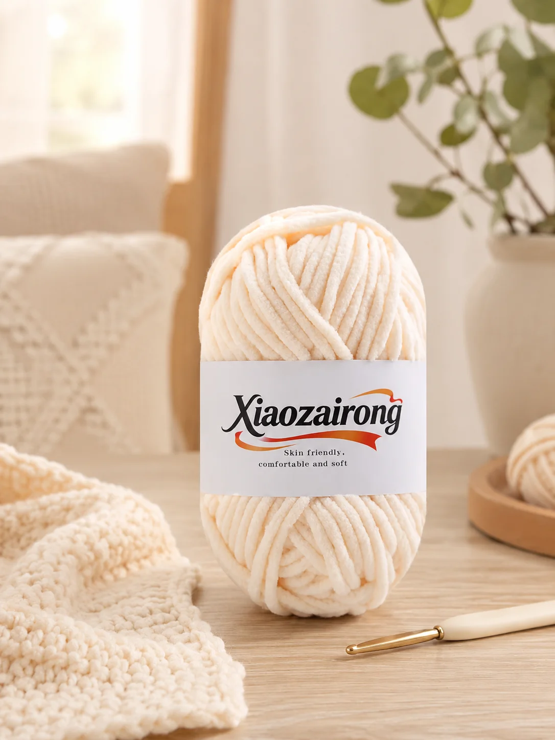 50g Weiches Baby-Velours-Garn Flauschiges Plüsch-Häkel- und Strickgarn für DIY Schals Mützen Pullover Spielzeug Handarbeiten – Detail 4