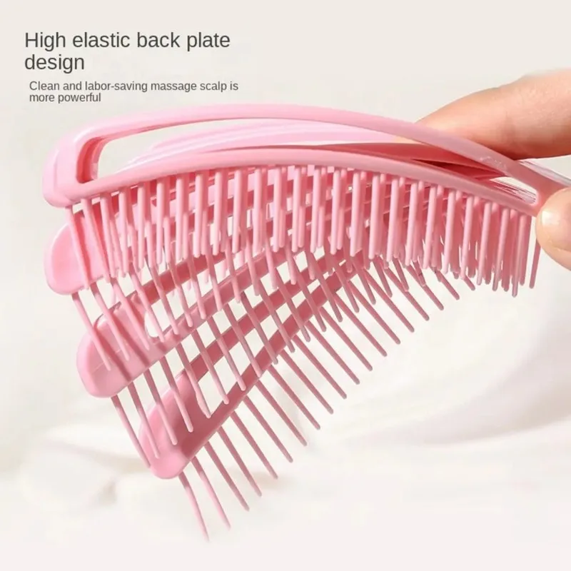 Brosse à Cheveux en Forme de Poulpe Rose, avec Poignées de Énergie, pour Cheveux Bouclés, Optique, Peignes de Soins Capillaires, Outils de Coiffure