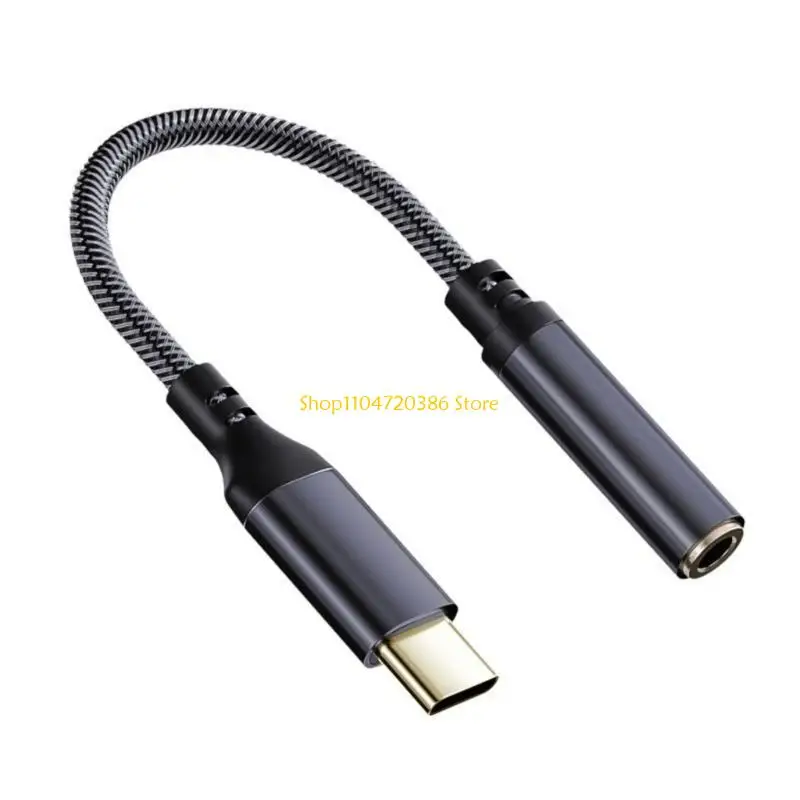 K0EA Gold Plated USB C To 3.5mm Port Converter Nylon Reinforced Cable For Headphones