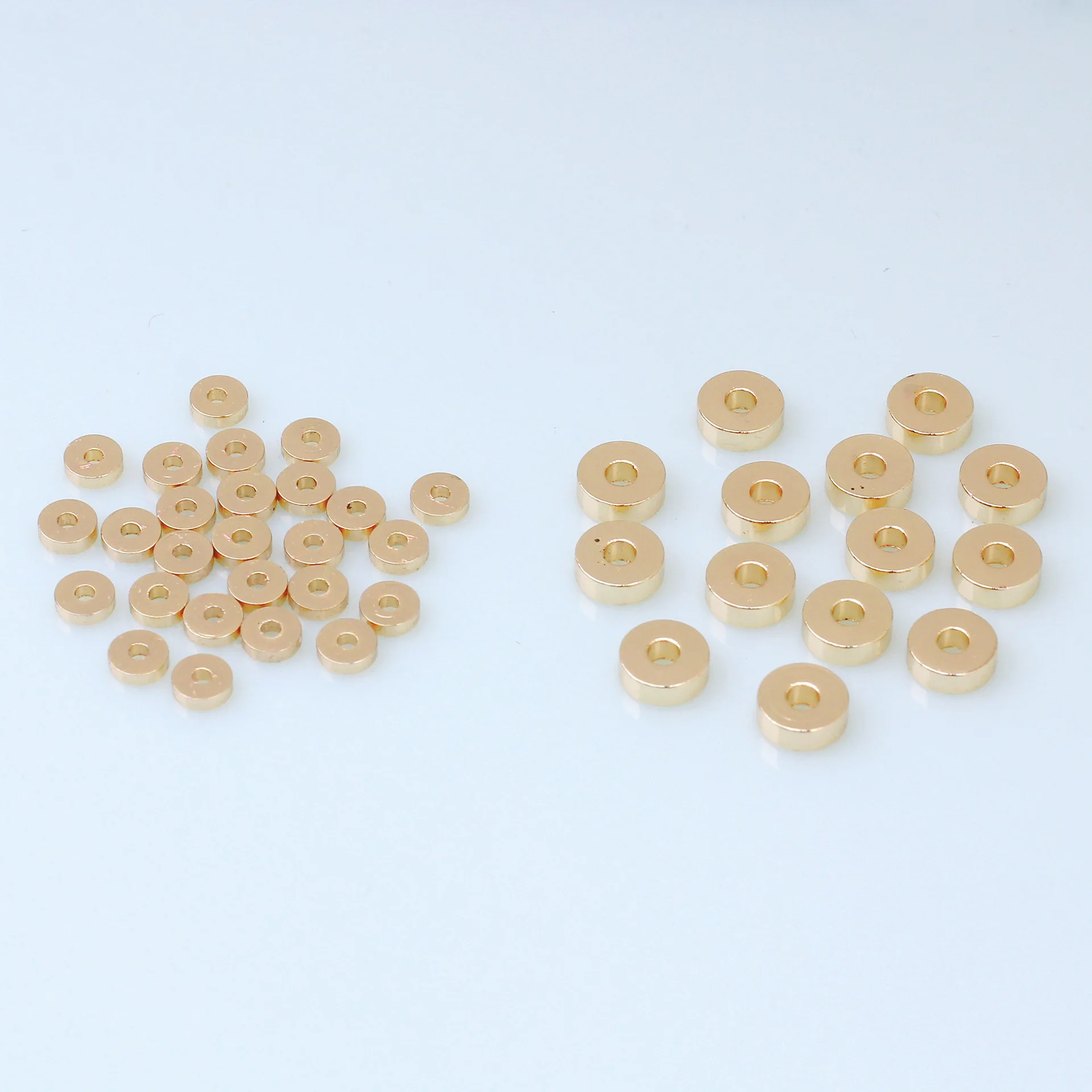 14K Glossy Straight Edge Flat Round Beads Rundelle Piece Bead Spacer 100 pcs