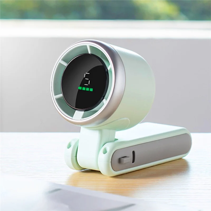 Portable Handheld Mini Fan, Foldable Powerful Winds Turbo Fan, USB Rechargeable Personal Fan With Speed, Digital Display-ABGL