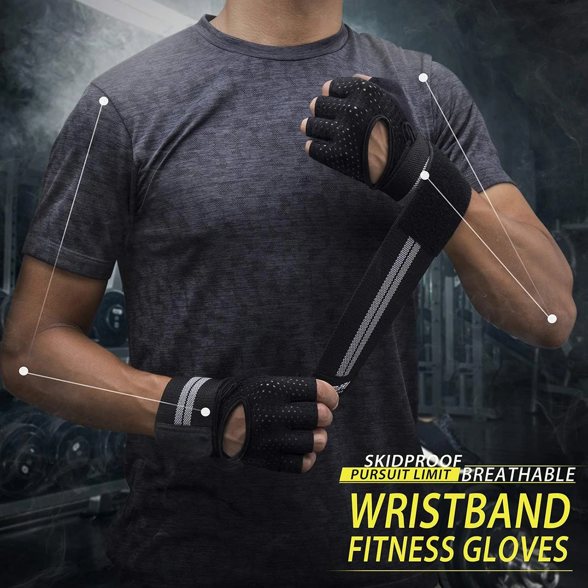 Weight Lifting Gloves Men And Women Workout Gloves With Wrist Wraps Support For Gym Training Full Palm Protection For Fitness