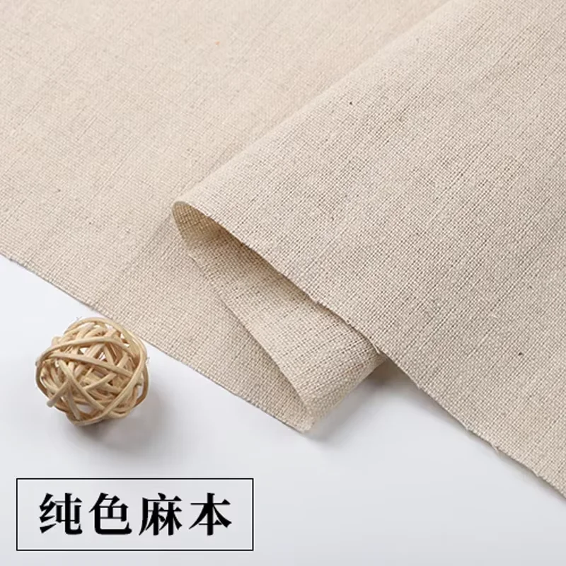 0.5M/1M/2M Cotton Linen Woven Fabric for Table Sofa Curtains Decoration DIY Sewing Material Embroidery Practice Fabric