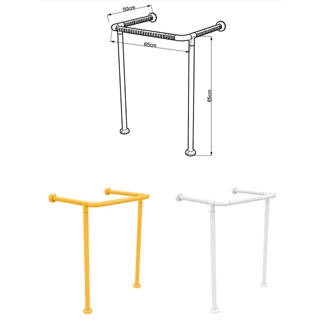 المرحاض المعاقين انتزاع القضبان سلامة الحمام درابزين مسند الذراع انتزاع السكك الحديدية للمعاقين Abs النايلون لكبار السن للطي #6