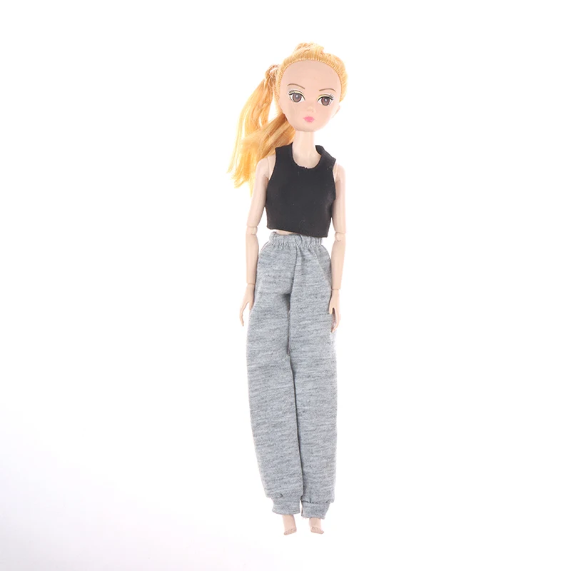 1PC 29CM Fashion Doll Clothes Accessories Dolls Knitted Vest Sweatpants Set Fashion Trousers Tank Top for Dolls DIY Decoration