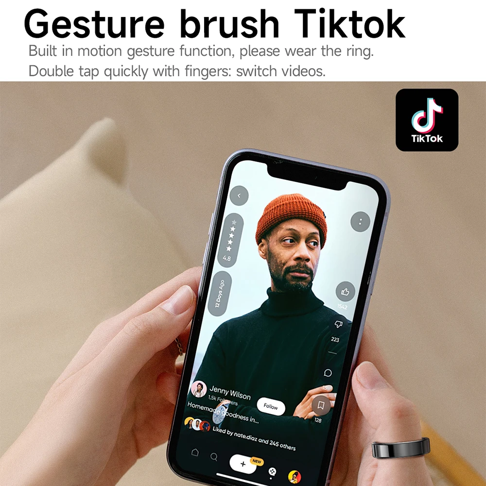 5ATM مقاوم للماء R01 أدوات تقنية حلقة ذكية Smartring مع علبة شحن خواتم إلكترونيات رياضية للرجال والنساء أندرويد 2025 جديد