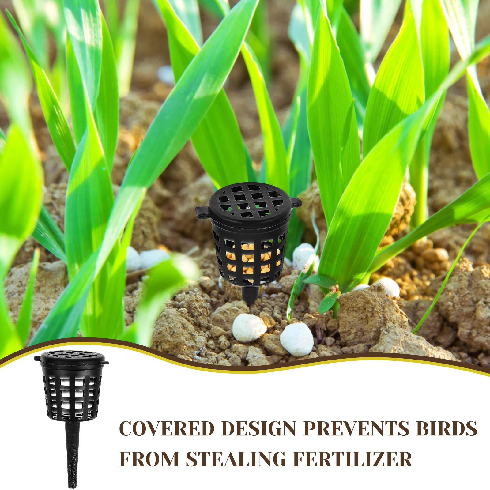 

50pcs Fertilizer Baskets Lid Covered Design For Fertilizer Control Bonsai Plant Pot Protection Holder Container Box