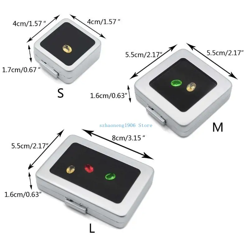 85LF Metall-Aufbewahrungsbox für lose Diamanten, Schmuck, Schiebeschnalle, Edelsteine,