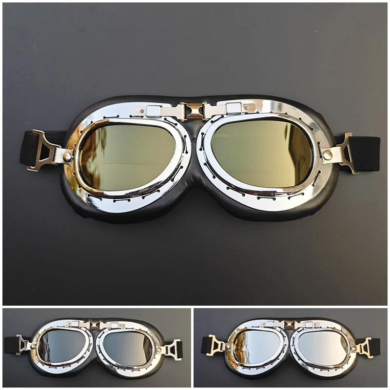 

2025 Hot sales Retro Motorcycle Style Goggles Safety Lightweight Leather Goggles Sunglasses Ideal for Bikes Road Cycling ATV/MTB