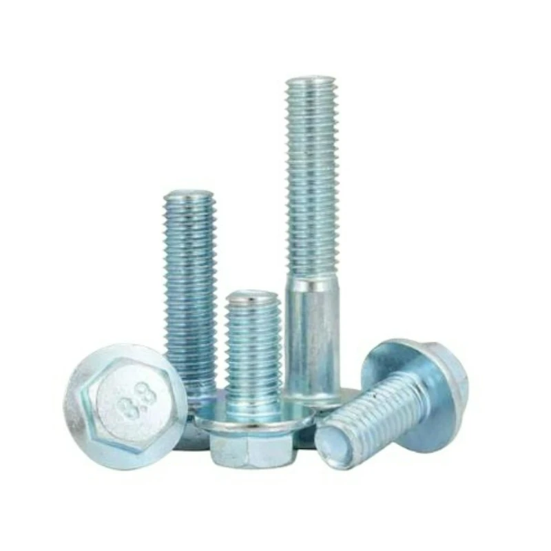 5-60PCS M5 M6 M8 M10 M12 Grade 8.8 Galvanized Hexagonal Flange Bolts Flange Screws Hexagonal Belt Pad Full Thread/Partial Thread
