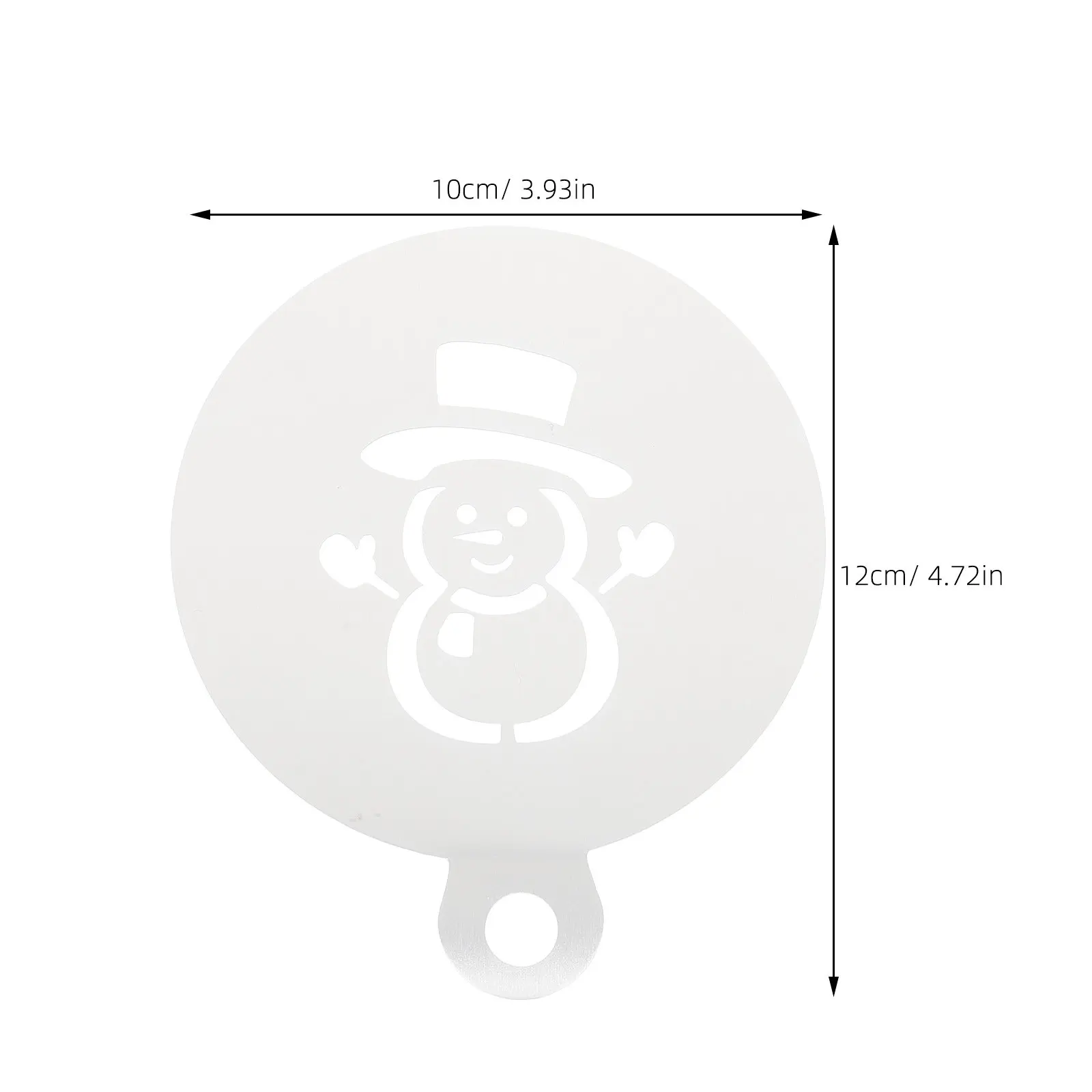 4Pcs Christmas Cake Stencils Stainless Steel Creative Coffee Decoration Templates DIY Baking Supplies Cupcake Latte Powder Spray